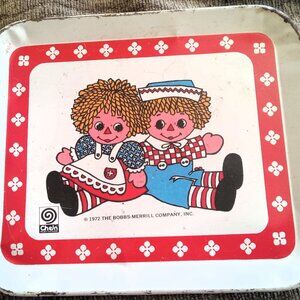 1972 Chein Playthings Raggedy Ann & Andy Tin / Metal Small Tray - As Is